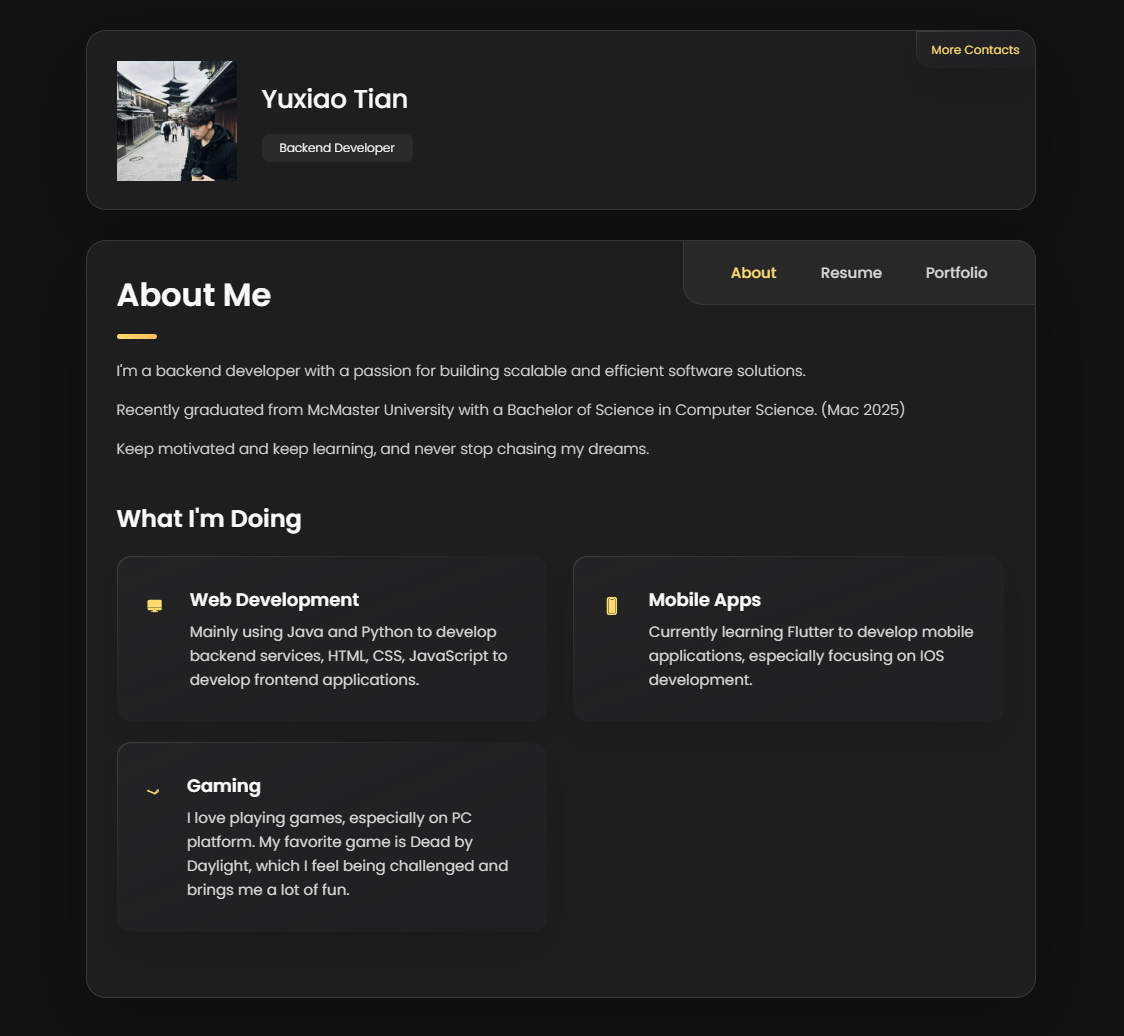 Personal Website Home Page